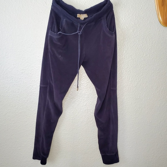 MICHAEL KORS Womens Track Pants Blue XSmall Velour Lounge Joggers Sweatpants - Picture 1 of 4